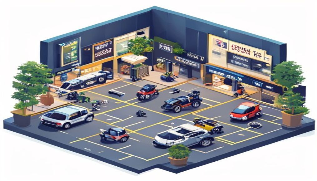 AVM otoparkında motor ve servis araçları için ayrılmış bölümler