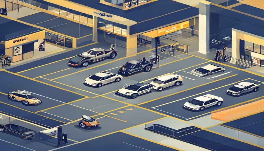 AVM otoparkında motor ve servis araçları için ayrılmış bölümler