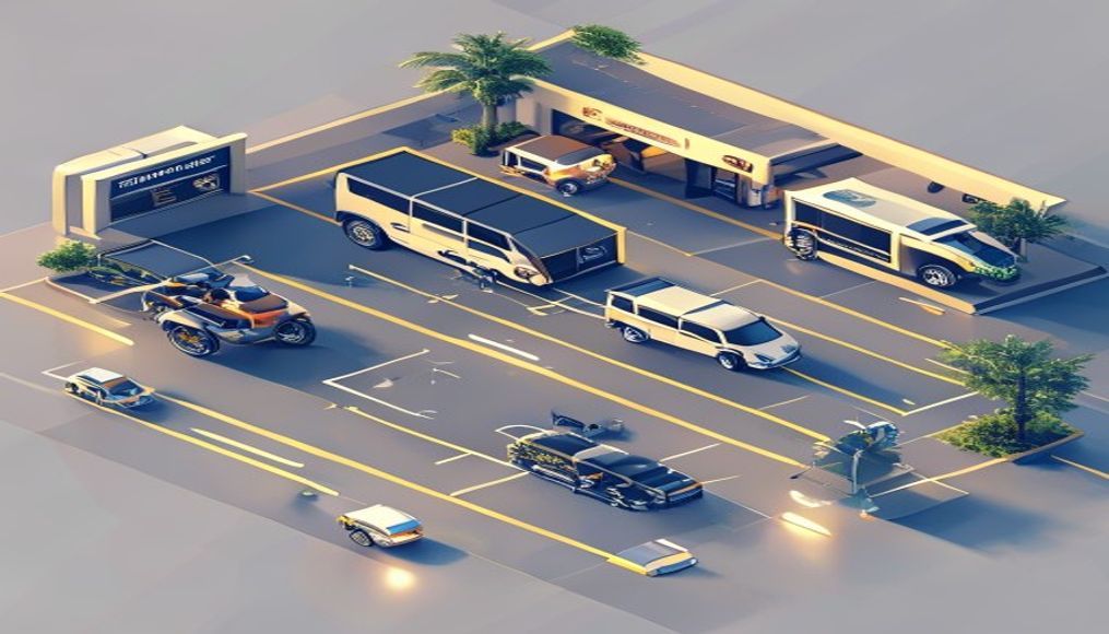AVM otoparkında motor ve servis araçları