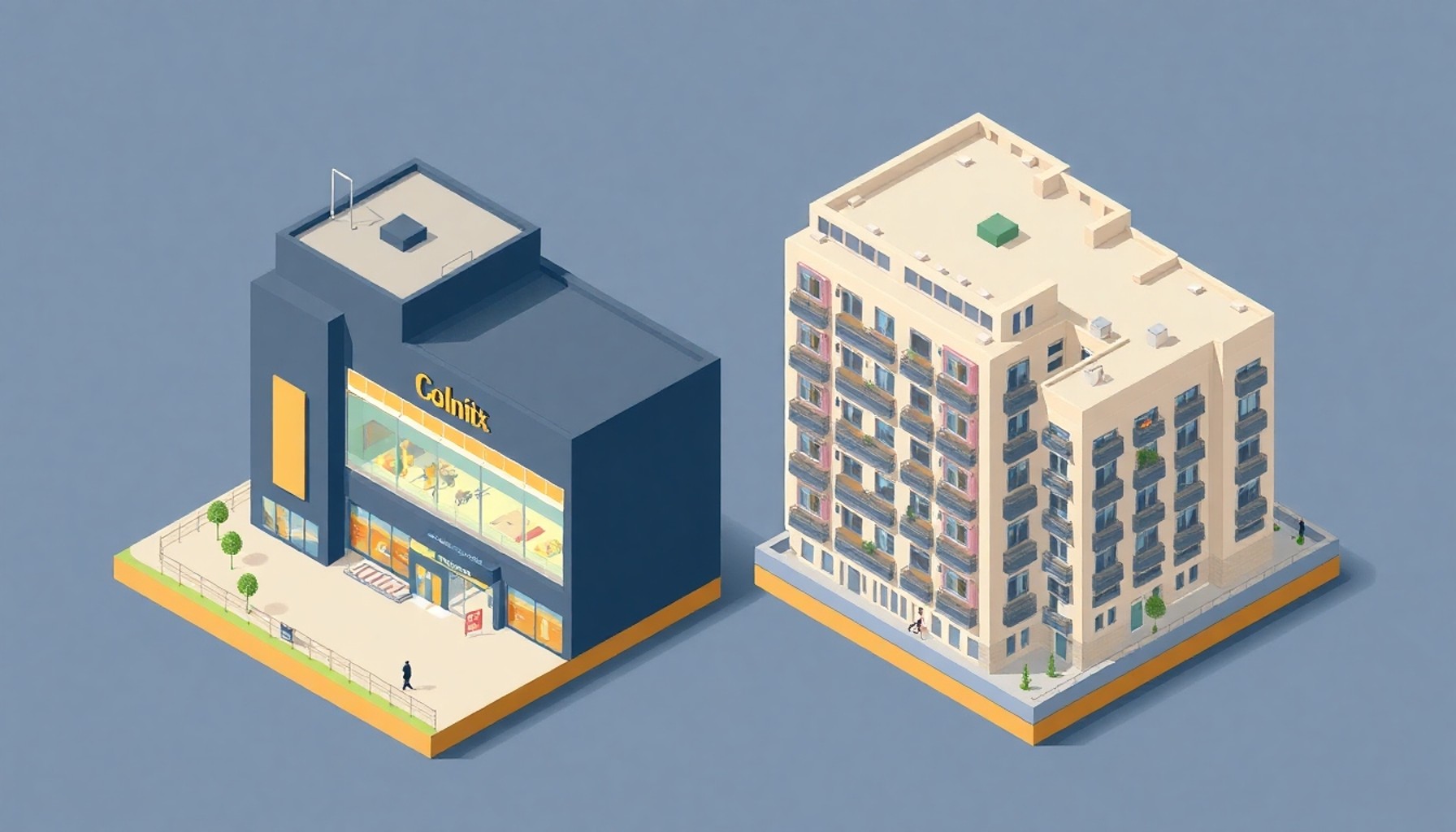 AVM ve konut sitesi yapısının karşılaştırmalı mimari kesiti