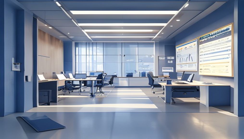 Ofis kat planı üzerinde demirbaş ve borç dökümü akışı