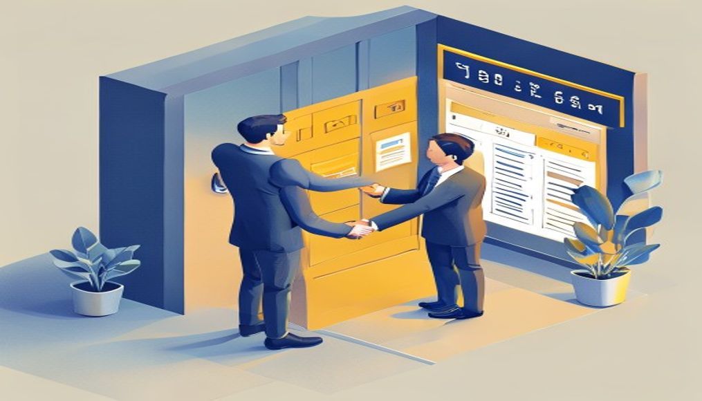 Kiracı ve ofis sahibi anlaşma yapıyor