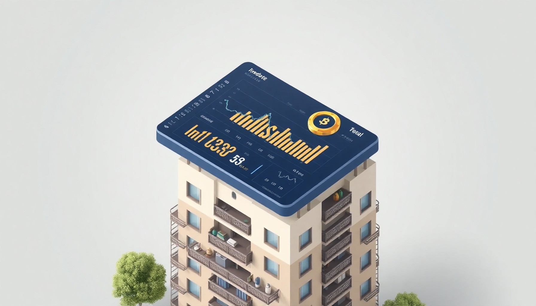Apartman yönetim platformu dijital panel ve bildirim sistemi görseli