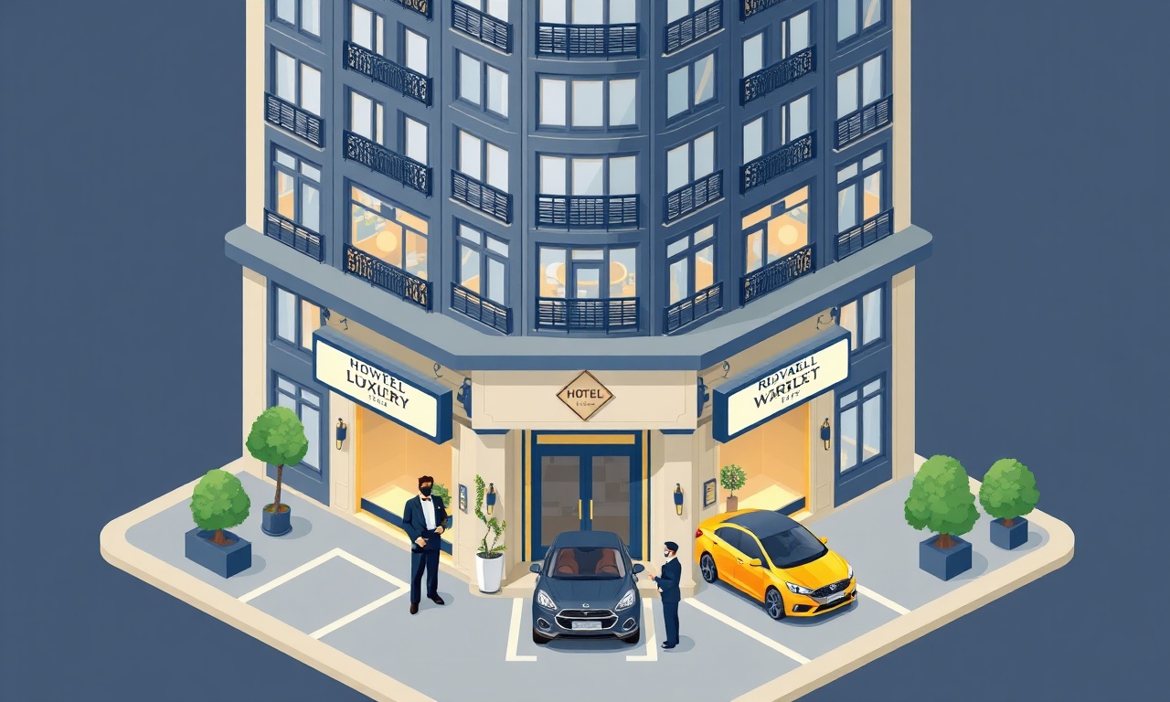 Otel konseptli rezidans binasının dış görünümü ve hizmet alanları