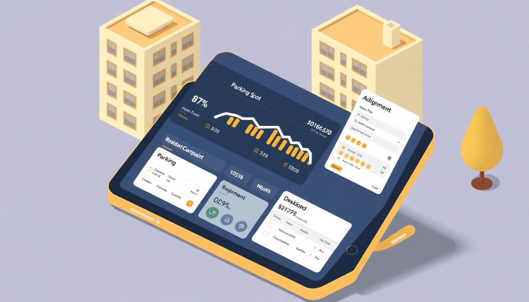 Dijital apartman yönetim platformunda otopark modülü ekranı