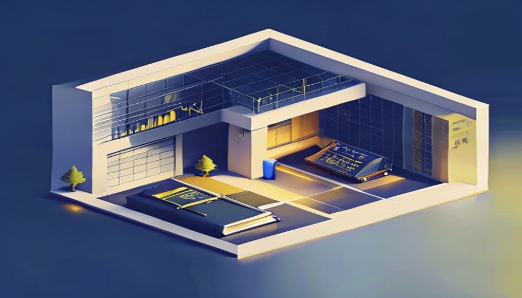 Otopark ve mali grafik ile hukuk kitabı gösteren görsel