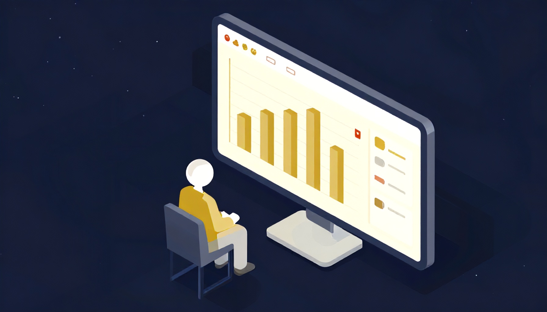 Dijital platform üzerinden bütçe ve gider şeffaflığı takibi illüstrasyonu