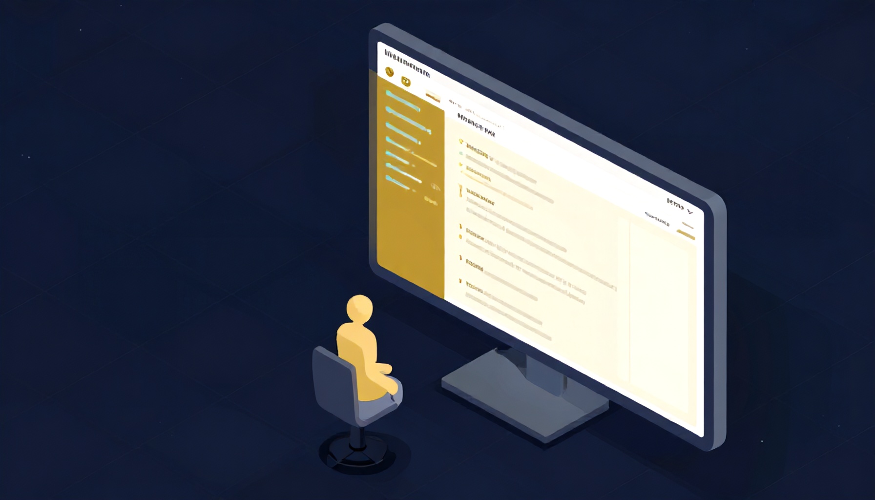 Dijital site yönetim platformu ekranı illüstrasyonu
