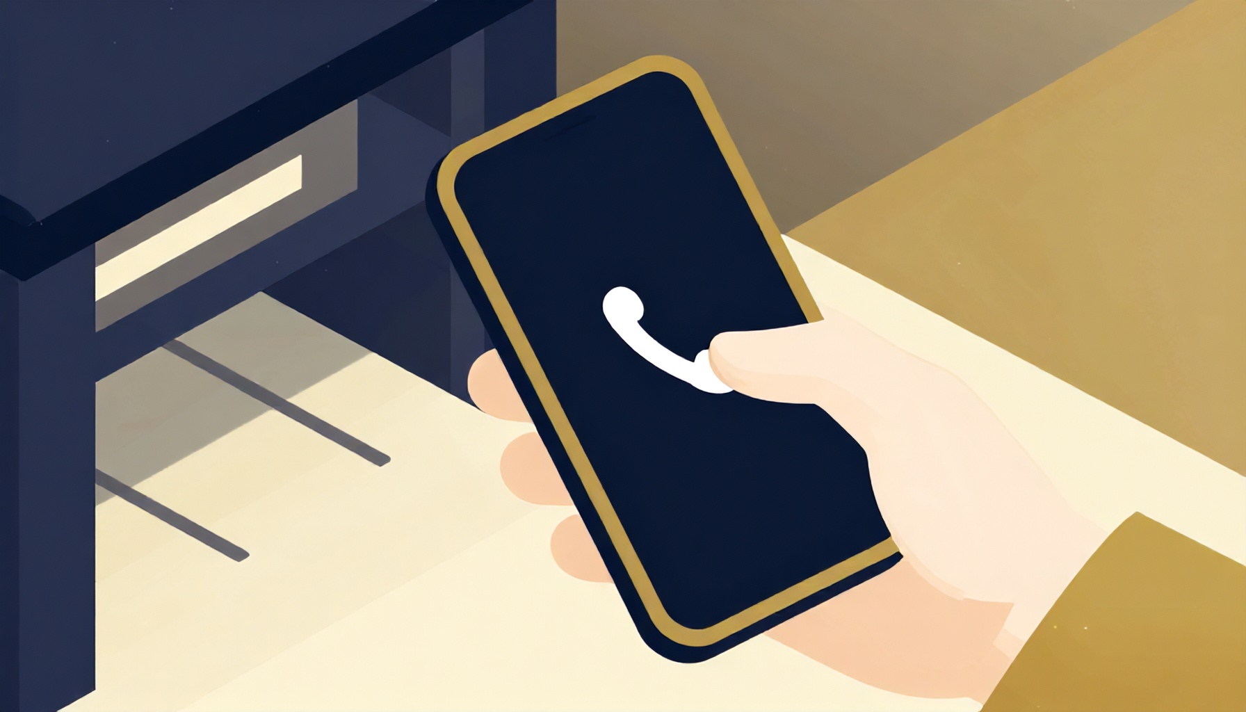 Otopark acil durumunda telefon ile yardım çağırmayı gösteren illüstrasyon