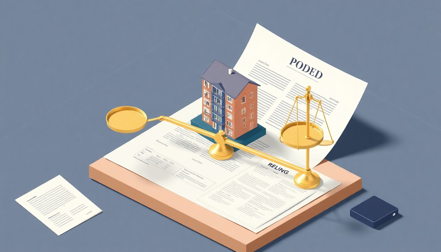 Malik hakları ve tapu belgesi ile apartman modeli