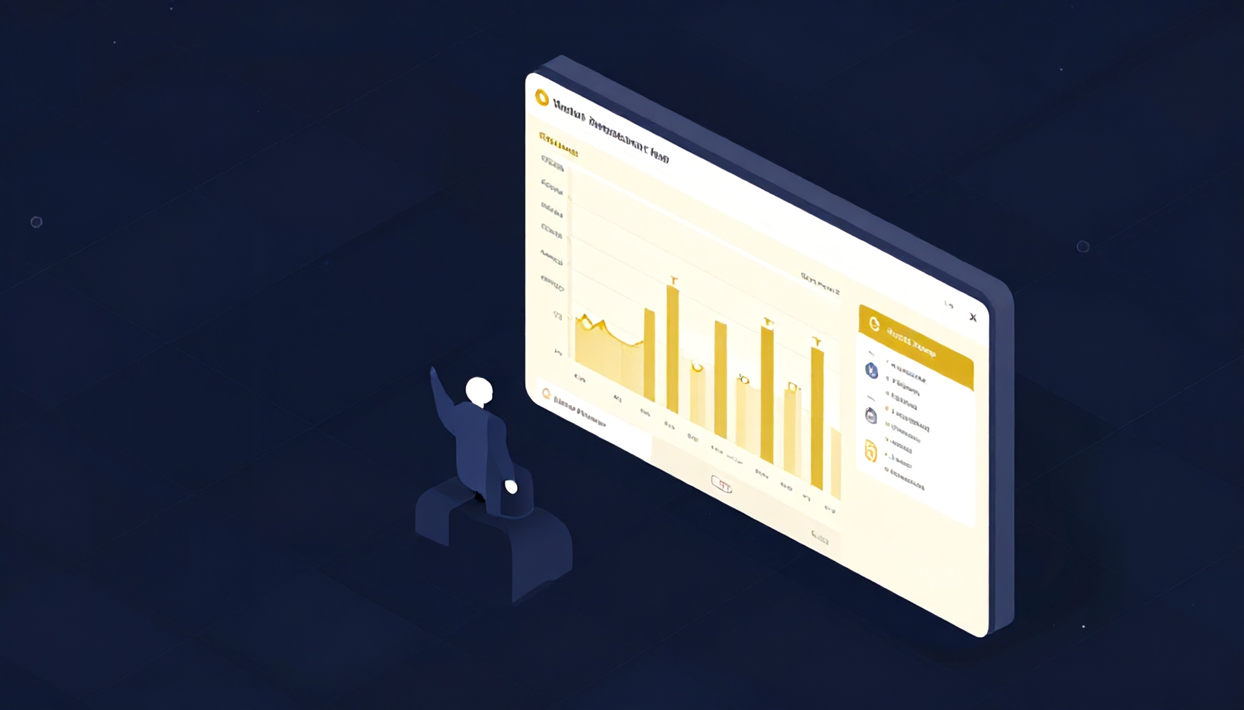 Dijital bina yönetim platformu kiracı takip ekranı illüstrasyon