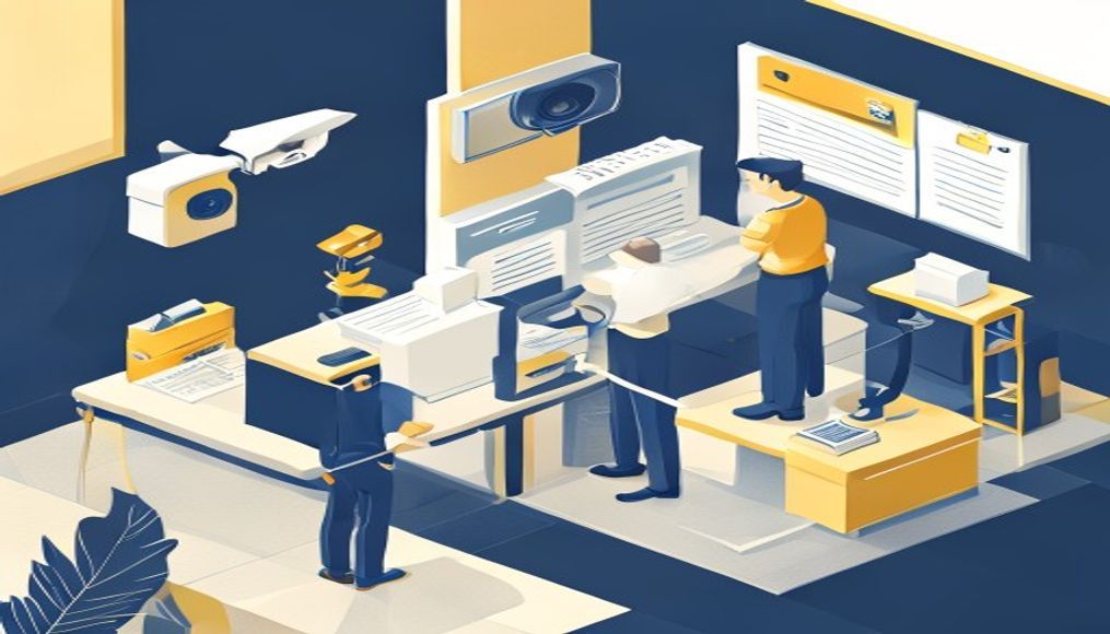 Temizlik personelinin ofis ekipmanını etiketleyip organize etmesi