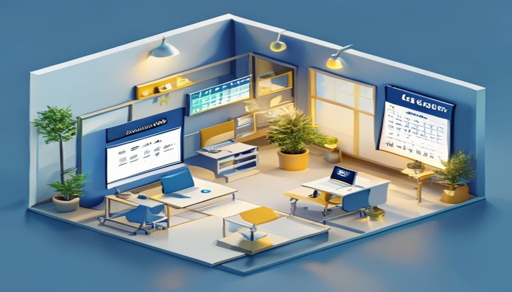 Esnek kira koşullarını gösteren bir ofis sahnesi