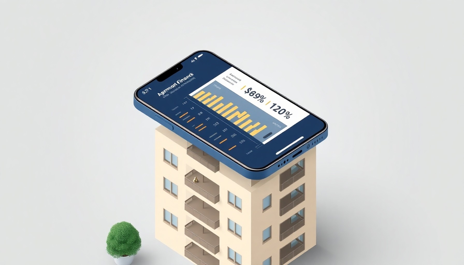 Apartman sakin uygulaması, aidat ve borç takibi dijital platform illüstrasyonu