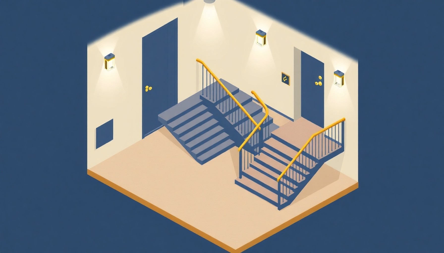 Apartman ortak alan girişi merdiven ve tutamak şeması