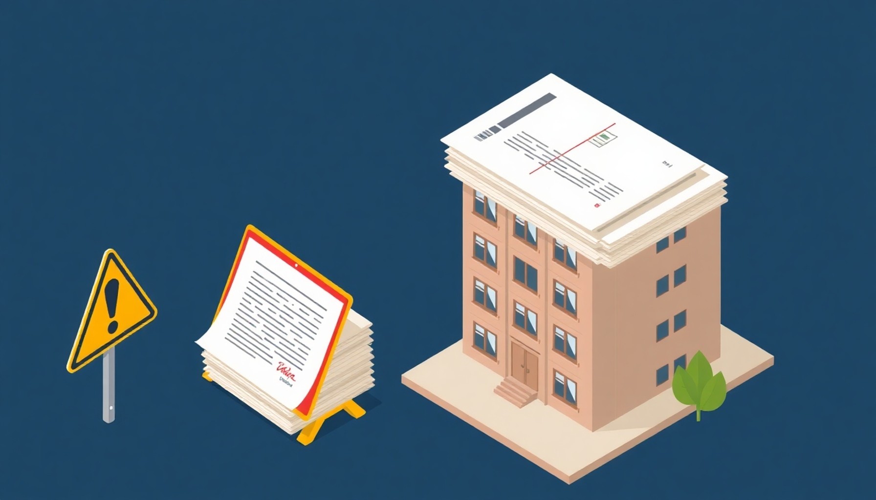 Apartman yönetiminde sakinlerin sıkça yaptığı hataları temsil eden uyarı görseli