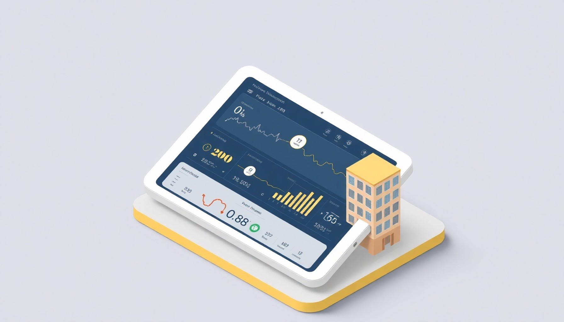 Apartman yönetim paneli tablet ekranı illüstrasyonu