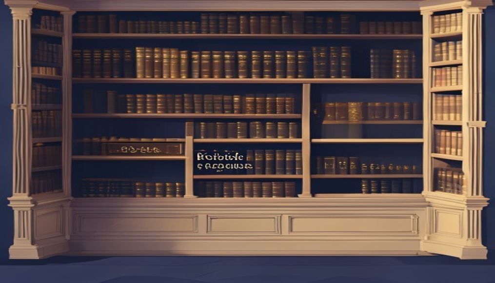 Hukuk kütüphanesinde ilgili kanun kitapları ve dava dosyası
