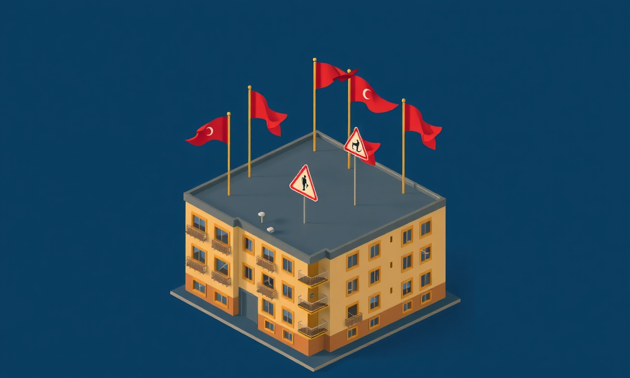 Kozan'da yeni site yöneticilerinin sık yaptığı 7 hatayı gösteren izometrik uyarı illüstrasyonu