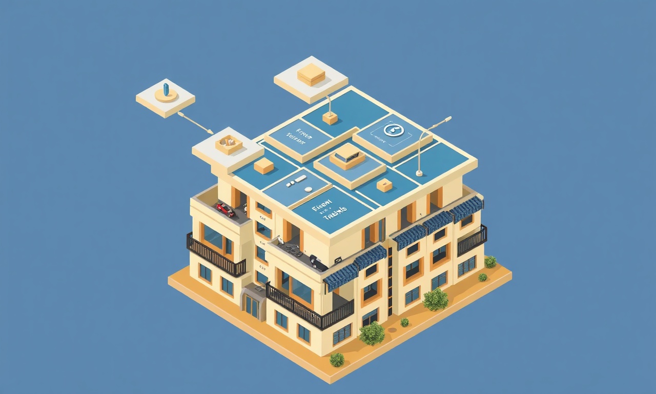 SiteYönetim platform modüllerini ve apartman yönetim iş akışını gösteren izometrik illüstrasyon