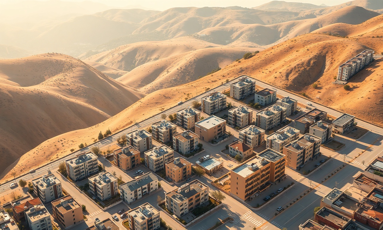 Güneydoğu Anadolu'da bir ilçe merkezinin izometrik görünümü — Golbasi Adıyaman konut dokusu