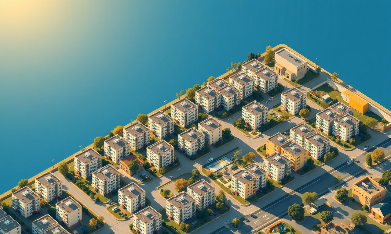 Adıyaman Merkez konut dokusu — güneydoğu Anadolu apartman blokları izometrik illüstrasyon