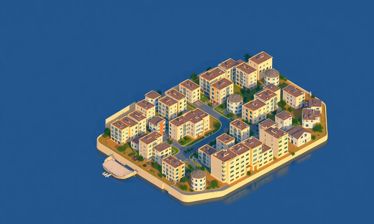 Iscehisar ilçesi konut dokusu — apartman ve site binaları izometrik illüstrasyon