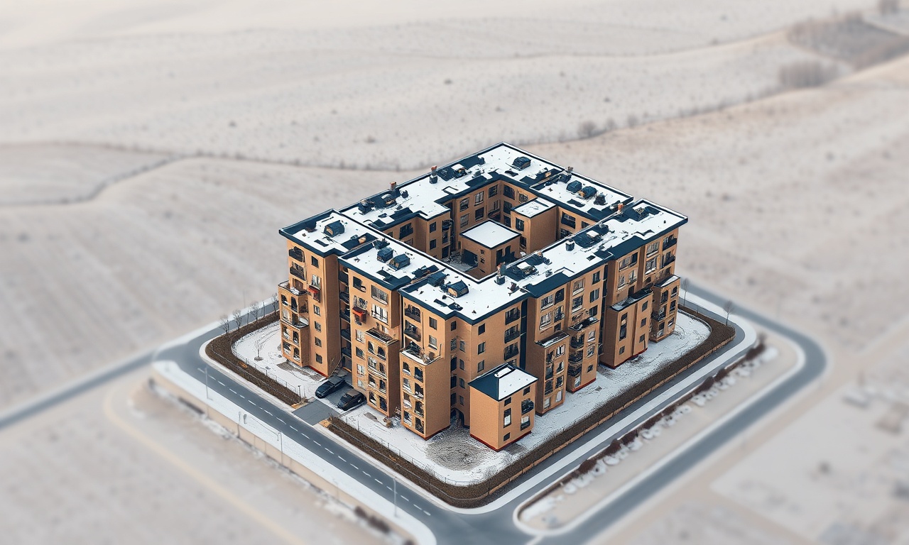 Eskil, Aksaray — İç Anadolu konut ve apartman silueti, kışlık atmosfer