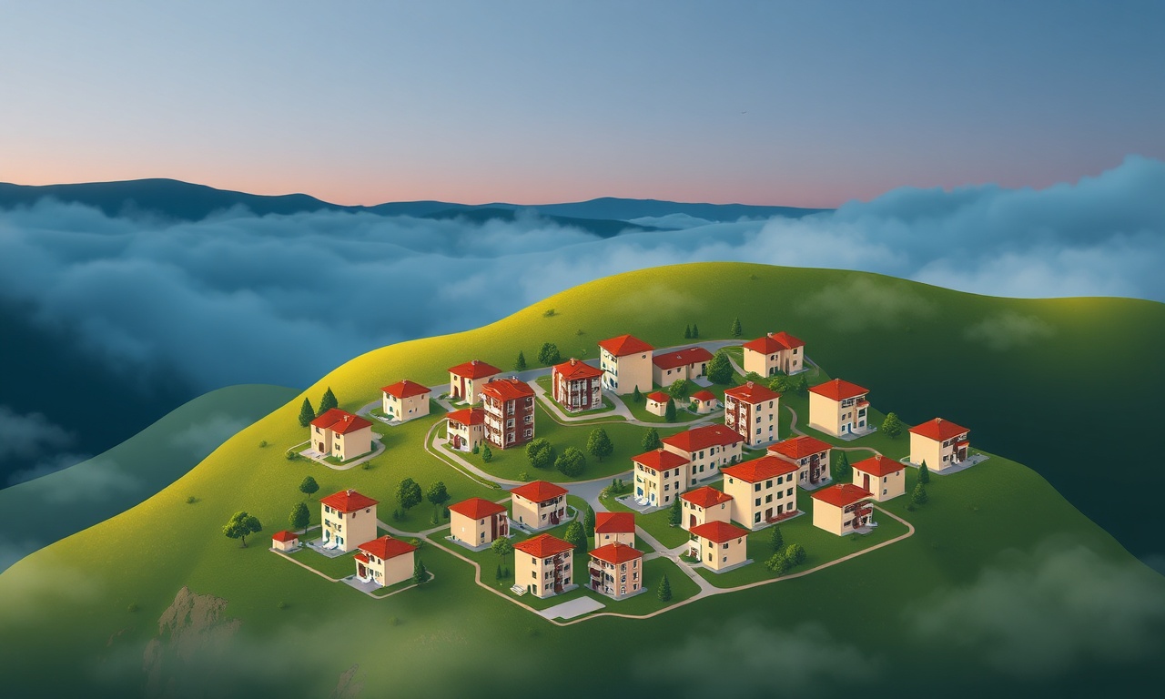 Hamamozu Amasya konut ve apartman silueti, Karadeniz bölgesi yeşil tepeler