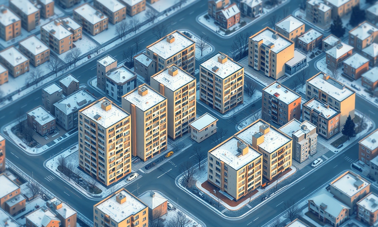 Altındağ Ankara'da apartman ve site blokları izometrik illüstrasyon