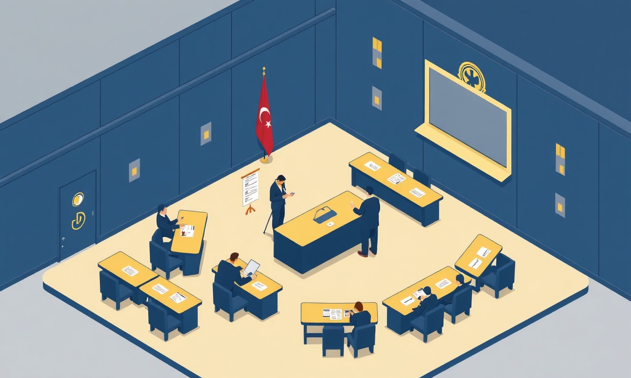 Cankaya'da apartman genel kurulu sürecini temsil eden izometrik toplantı illüstrasyonu
