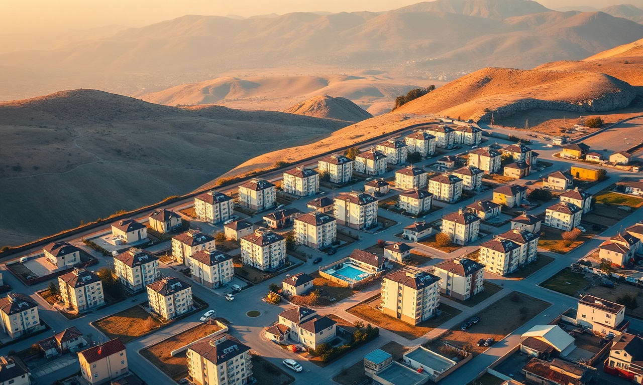 Haymana ilçe merkezinde apartman ve konut dokusu — İç Anadolu karasal peyzajı