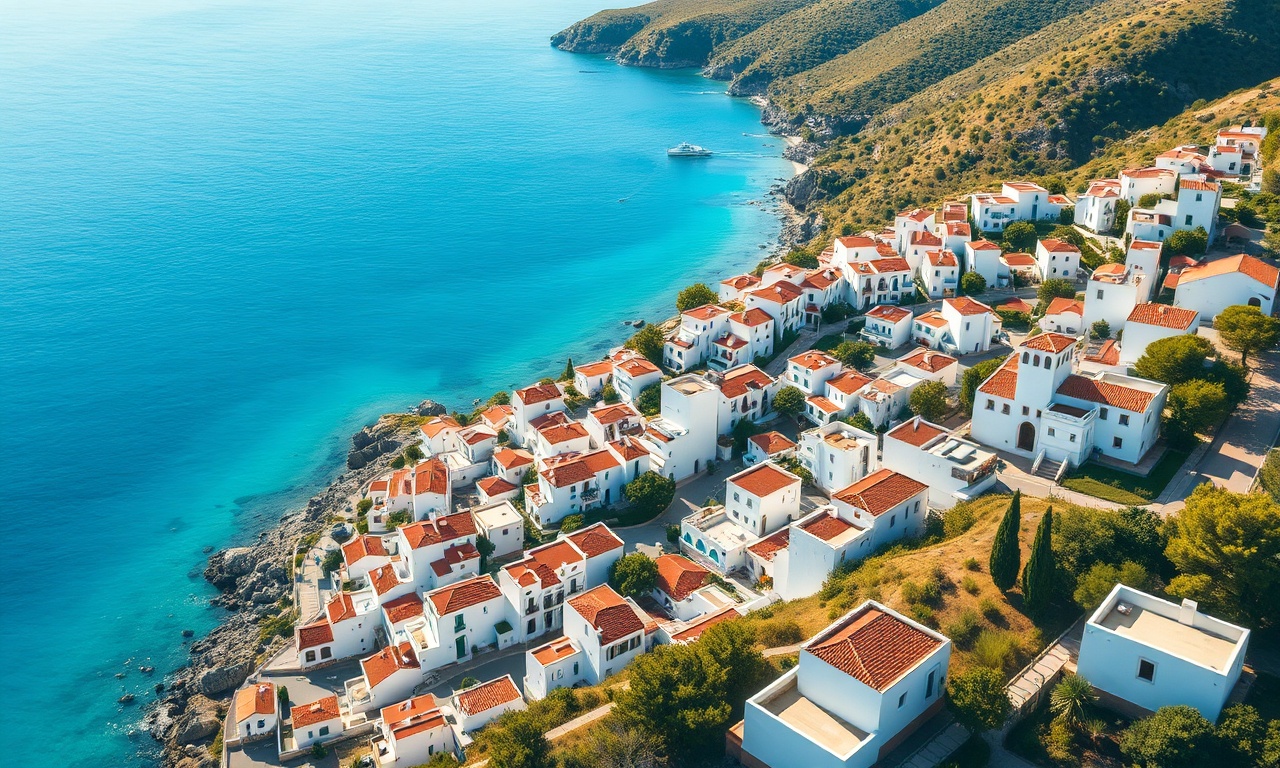 Kas ilçesinde sahil kenarında apartman ve site yapıları — Akdeniz iklimli Antalya konut dokusu