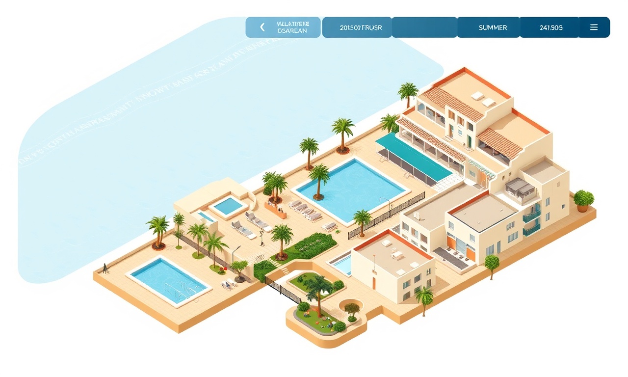 Kemer Antalya sezonluk site yönetimi ve iklim koşulları illüstrasyonu