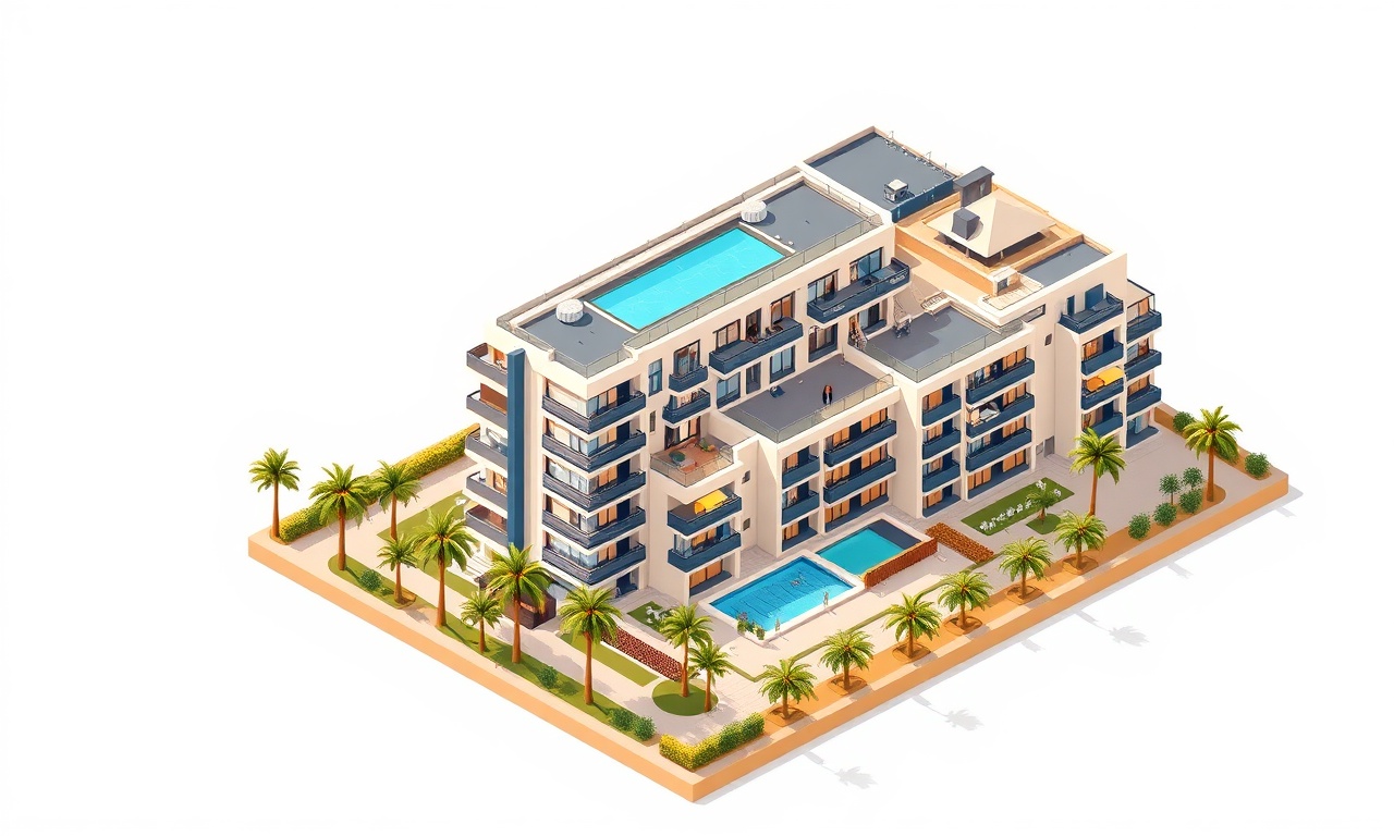 Kepez Antalya'da Akdeniz karakterli modern konut sitesi silueti, lacivert ve altın renk paleti