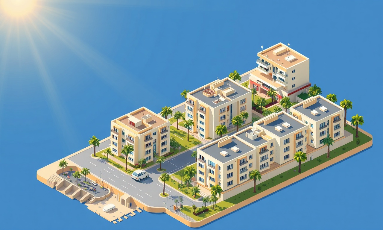 Manavgat Antalya kıyı konut silueti, site ve apartman yönetimi illüstrasyonu