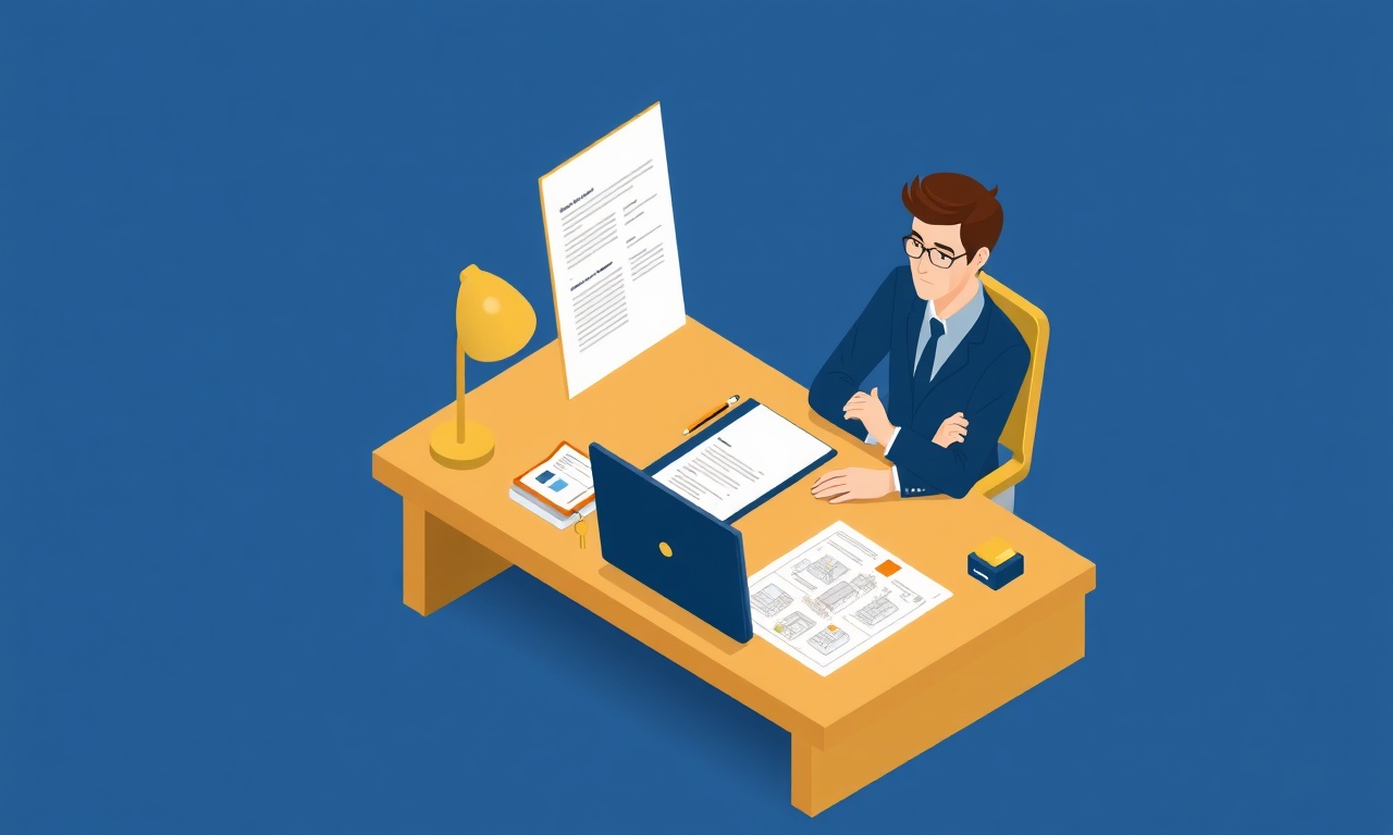 Yeni bir site yöneticisinin devir-teslim belgelerini incelediği ofis ortamı illüstrasyonu