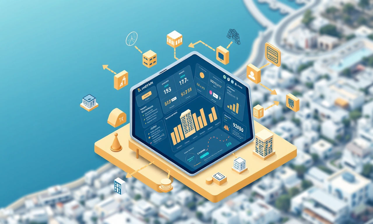 SiteYönetim AI destekli site yönetimi platformu — izometrik dashboard illüstrasyonu