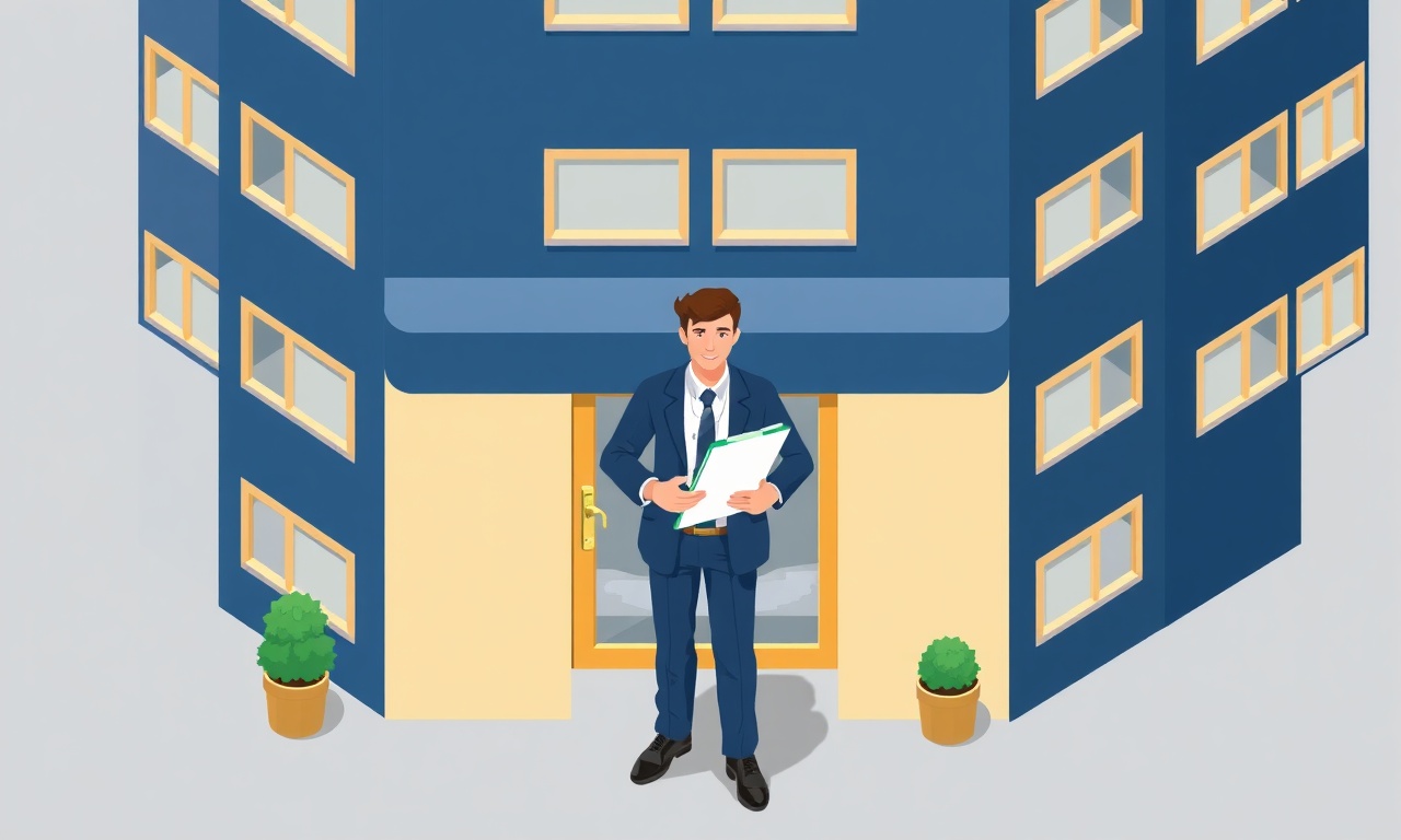 Yeni site yöneticisini temsil eden izometrik apartman girişi illüstrasyonu