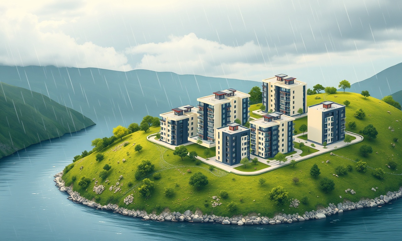 Bartın'de modern konut ve apartman silueti, Karadeniz bölgesi yeşil yamaçları