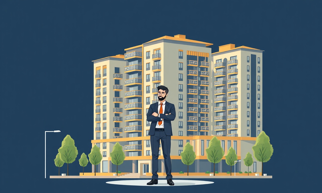 Besiri'de yeni bir site yöneticisinin apartman önündeki sorumluluklarını gösteren izometrik illüstrasyon