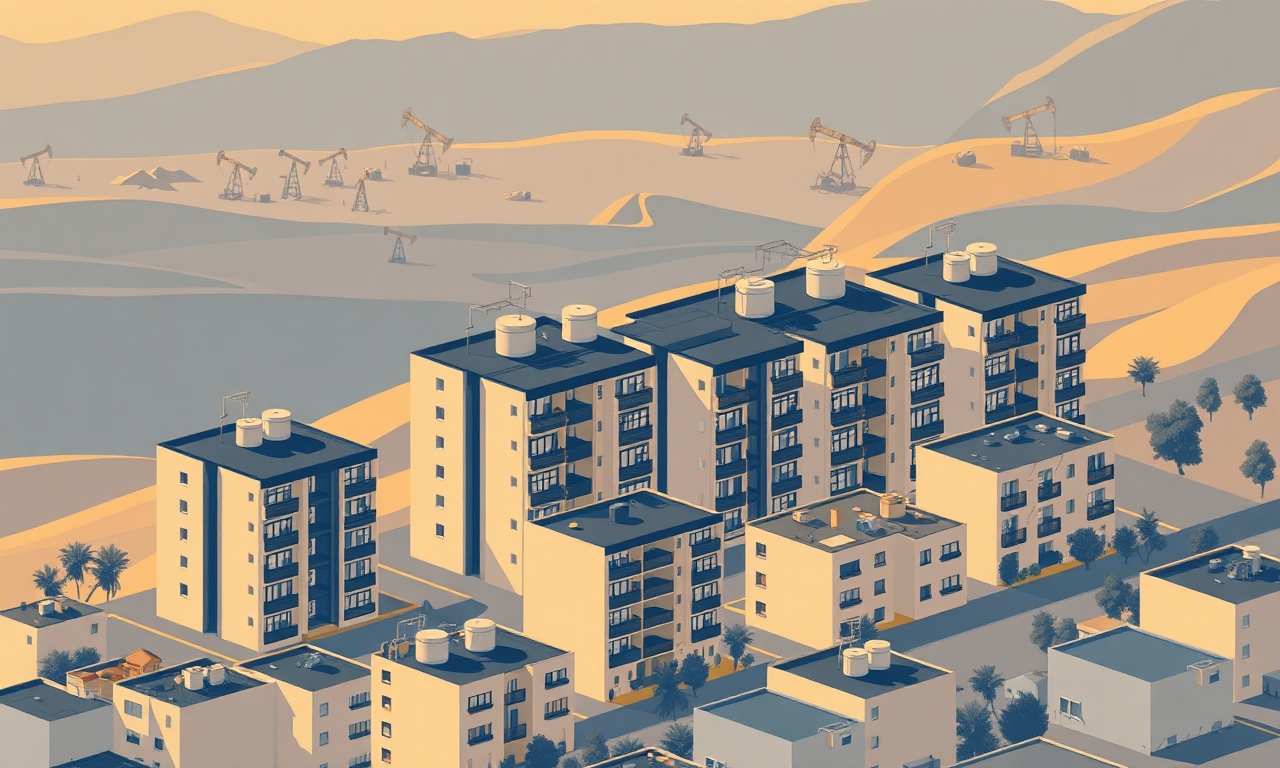 Batman ili modern konut silueti ve apartman yönetimi temalı editoryal illüstrasyon
