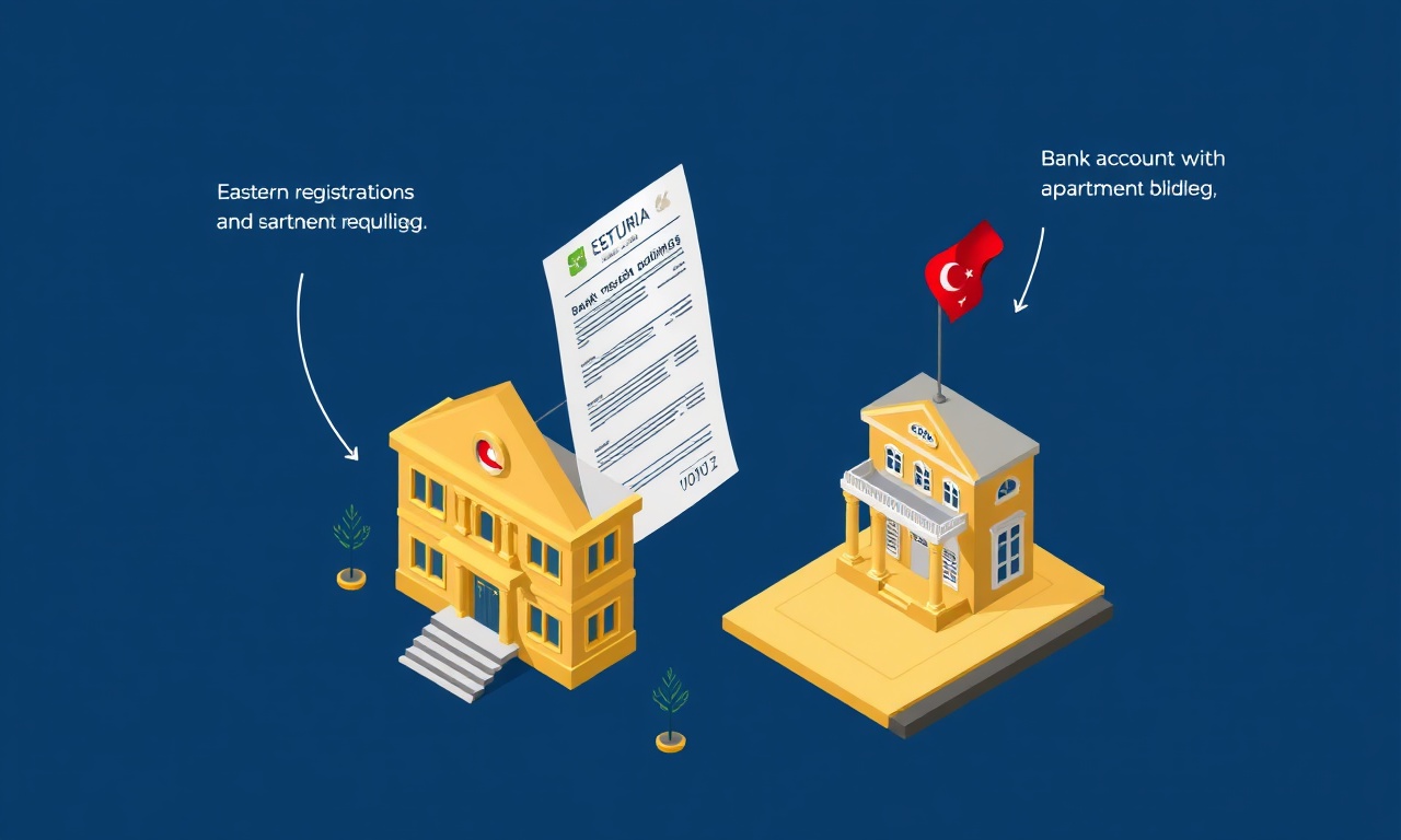 Site yönetimi için banka hesabı açma ve resmi kayıt süreci, izometrik illüstrasyon