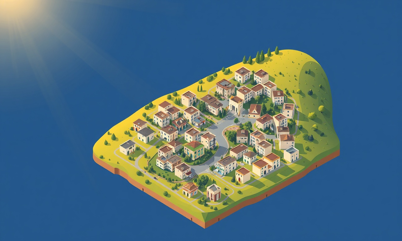 Yesilova ilçesinde apartman ve site yönetimini temsil eden izometrik kentsel ilustrasyon