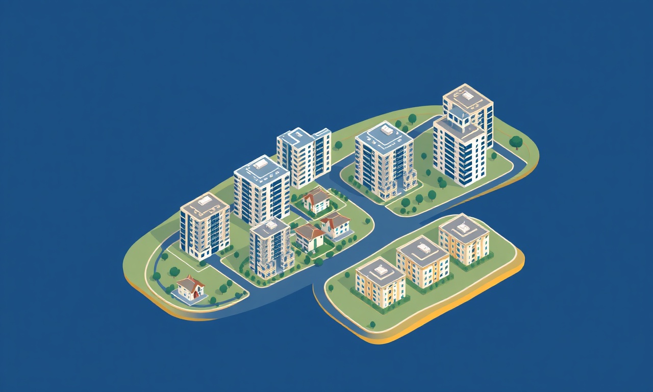 Inegol ilçesi konut ve site yapılaşması — çok katlı apartmanlar ve yeni siteler, lacivert ve altın renk paleti