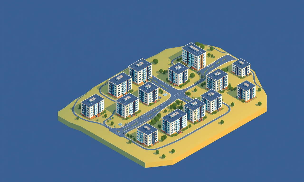Kestel Bursa konut silueti — çok katlı siteler ve apartman blokları izometrik illüstrasyon