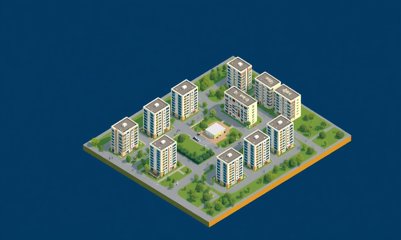 Nilüfer Bursa'da çok katlı apartman bloklarının izometrik görünümü