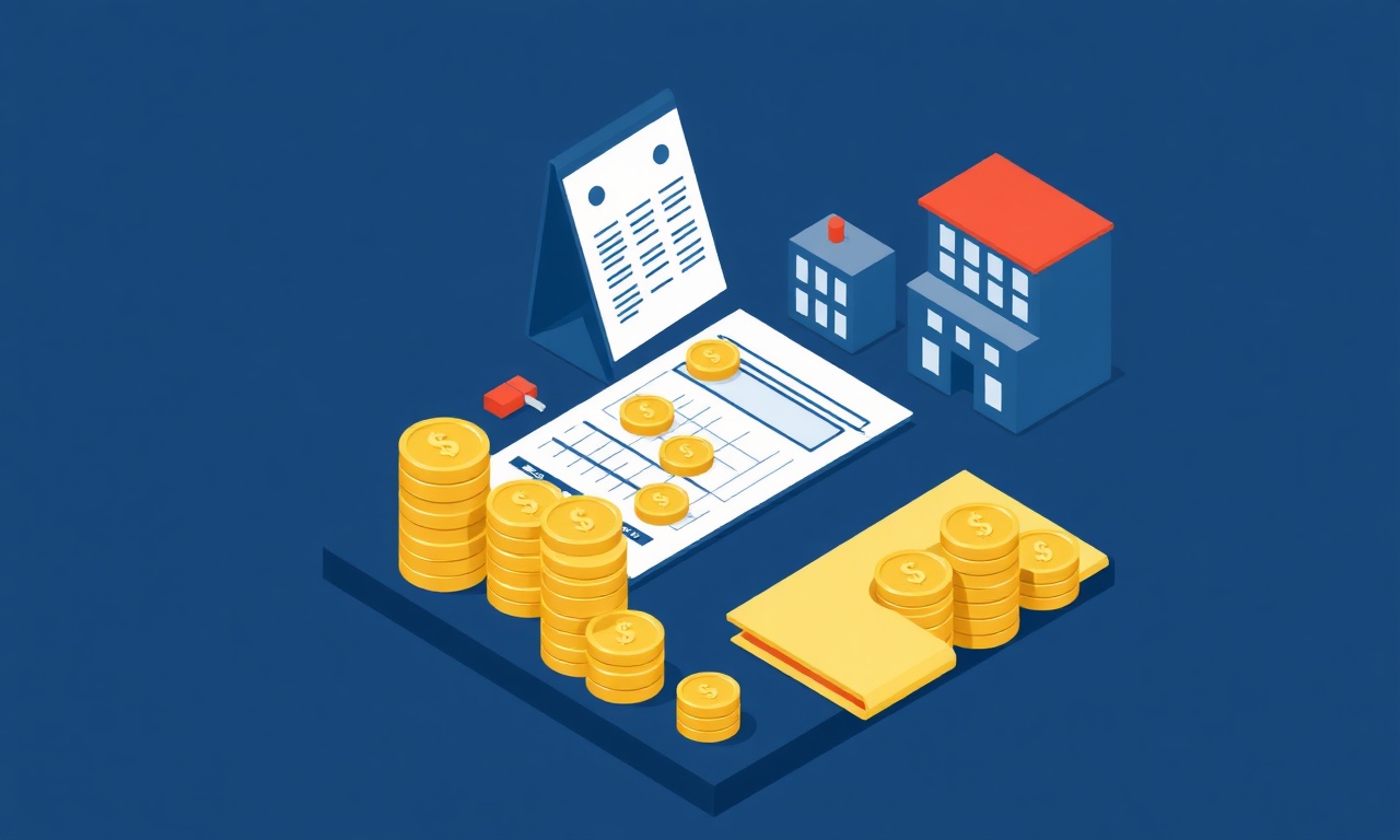Site aidatı belirleme ve bütçe planlama — izometrik finansal illüstrasyon