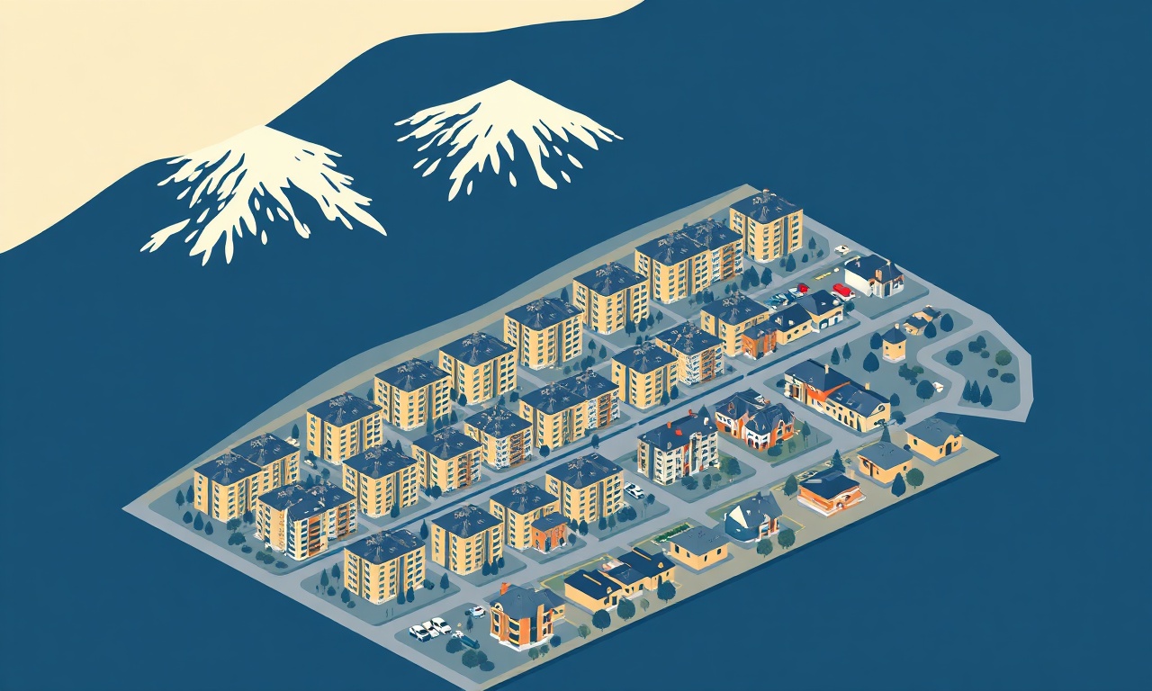 Eldivan ilçesinde apartman ve site yapılaşmasını temsil eden izometrik İç Anadolu konut silueti
