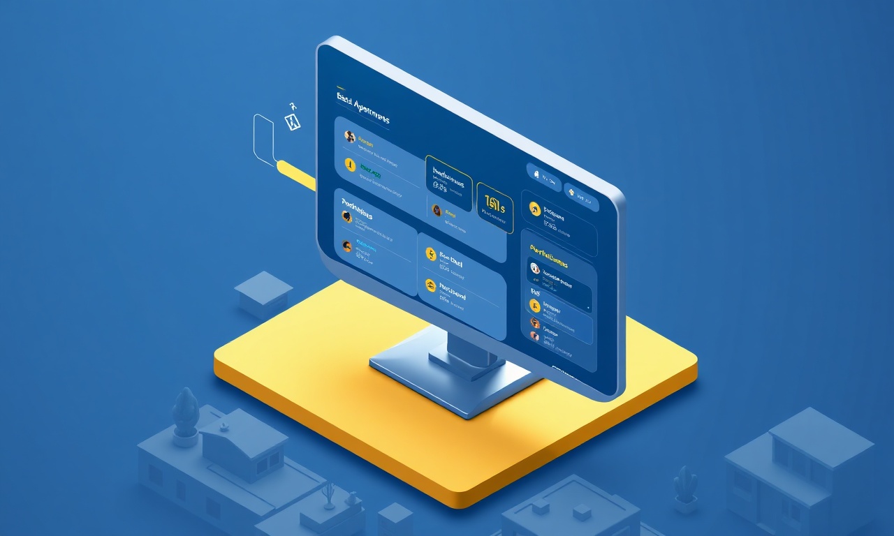 Cal'de AI destekli site yönetim platformunun gösterge panelini gösteren izometrik çizim